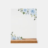 Dusty Blue Flowers, Greenery, Boho, Mimosa Bar Acryl Bord (Voorkant)