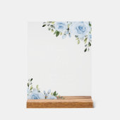 Dusty Blue Flowers, Greenery, Boho, Momosa Bar Acryl Bord (Voorkant)