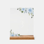 Dusty Blue Flowers, Greenery, Boho, Table Numbers Acryl Bord (Voorkant)