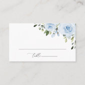 Dusty Blue Flowers, Greenery, Boho, Vrijgezellenfe Plaatskaartje (Voorkant)