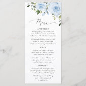 Dusty Blue Flowers, Greenery, Bridal Shower Menu (Voorkant)