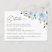 Dusty Blue Flowers, Greenery, Wedding Details Informatiekaartje (Voorkant)