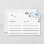 Dusty Blue Flowers, Groen, Vrijgezellenfeest Recep (Voorkant)