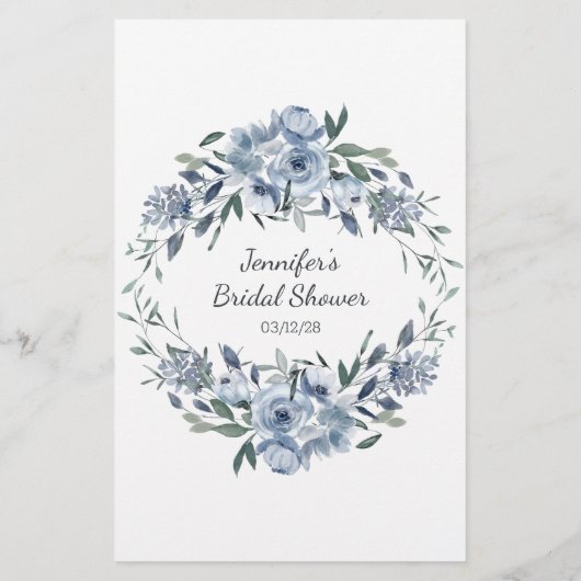 Dusty Blue Flowers spel waar waren we Flyer (Achterkant)