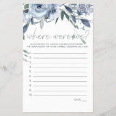 Dusty Blue Flowers spel waar waren we Flyer (Voorkant)