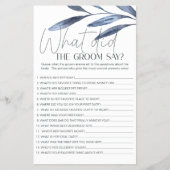 Dusty Blue Flowers spel zou de bruidegom zeggen Flyer (Voorkant)