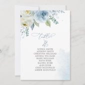 Dusty Blue Flowers Table Number 2 Seating Chart Kaart (Voorkant)