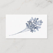 Dusty Blue Flowers Trouwrecept Informatiekaartje (Achterkant)