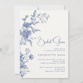 Dusty Blue Flowers Vrijgezellenfeest Kaart (Voorkant)