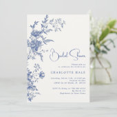 Dusty Blue Flowers Vrijgezellenfeest Kaart (Staand voorkant)