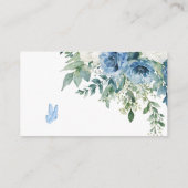 Dusty Blue Flowers Wedding QR Code RSVP Informatiekaartje (Achterkant)