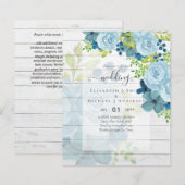 DUSTY BLUE FLOWERS WEDING INVIES - BEGROTING (Voorkant / Achterkant)