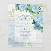 DUSTY BLUE FLOWERS WEDING INVIES - BEGROTING (Voorkant)