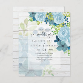 DUSTY BLUE FLOWERS WEDING INVIES - BEGROTING