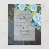 DUSTY BLUE FLOWERS WEDING INVIES - BEGROTING (Voorkant)