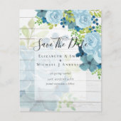 DUSTY BLUE FLOWERS WEDING INVIES - BEGROTING FLYER (Voorkant)