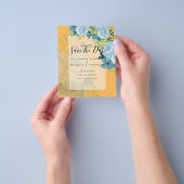 DUSTY BLUE FLOWERS WEDING INVIES - BEGROTING FLYER (Hand)