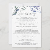 Dusty Blue Flowers Welkomstbrief & route Notitiekaartje (Achterkant)