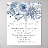 Dusty Blue Flowers zet er een ring op Poster (Voorkant)