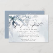 Dusty Blue Foliage CUSTOM2 RSVP DETAILS uitnodigin Kaart (Voorkant / Achterkant)