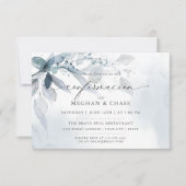 Dusty Blue Foliage CUSTOM3 RSVP DETAILS Kaart (Voorkant)