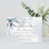 Dusty Blue Foliage CUSTOM3 RSVP DETAILS Kaart (Staand voorkant)