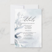 Dusty Blue Foliage Waterverf Details Insert Kaart (Voorkant)