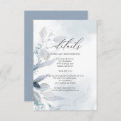 Dusty Blue Foliage Waterverf Details Insert Kaart (Voorkant / Achterkant)
