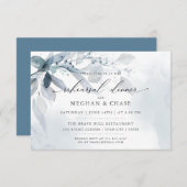 Dusty Blue Foliage Waterverf Rehearings Kaart (Voorkant / Achterkant)