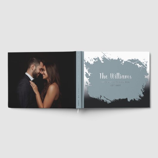 Dusty Blue Folie Gastboek Foto Gastboek Uniek Gastenboek (Volledig)