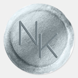 Dusty Blue Folie Wax Envelop Seal Monogram Sticker