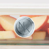 Dusty Blue Folie Wax Seal Initialen Bruiloft Monog Labels (Aangebracht)