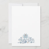 Dusty Blue Folk Floral Wedding Invitation Kaart (Achterkant)
