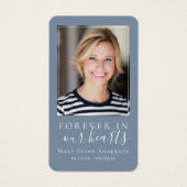 Dusty Blue Forever in Our Hearts Memorial Kaart (Voorkant)