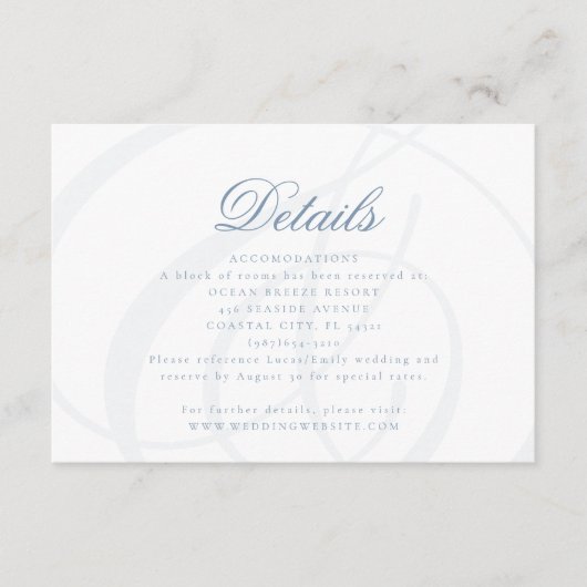 Dusty Blue Formal Wedding Enclosure Kaart (Voorkant)