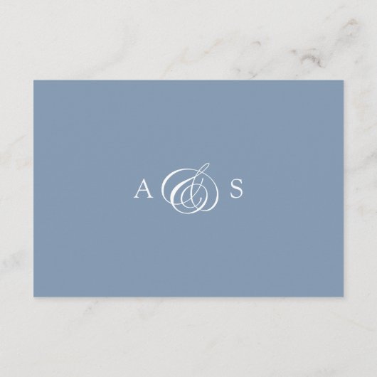 Dusty Blue Formal Wedding Enclosure Kaart (Achterkant)