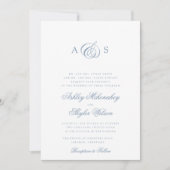 Dusty Blue Formele bruiloft uitnodiging (Voorkant)