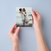 Dusty Blue Foto QR Code Budget Bruiloft Uitnodigin Flyer (Hand)