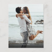 Dusty Blue Foto QR Code Budget Bruiloft Uitnodigin Flyer (Voorkant)