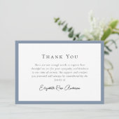 Dusty Blue Foto Sympathie Uitvaart Bedankkaart (Staand voorkant)