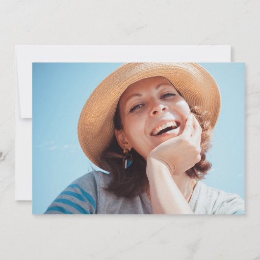 Dusty Blue Foto Sympathie Uitvaart Bedankkaart (Achterkant)