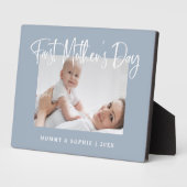 Dusty Blue | Foto voor eerste Moederdag script Fotoplaat (Zijkant)