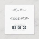 Dusty Blue Fotocollage Fotograaf Square Vierkante Visitekaartje (Achterkant)