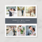 Dusty Blue Fotocollage Fotograaf Square Vierkante Visitekaartje (Voorkant)