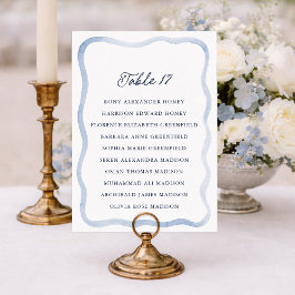 Dusty Blue French Estate Wedding Seating Card  Kaart