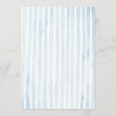 Dusty Blue French Stripe Wedding Table Number 6 Kaart (Achterkant)