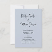 Dusty Blue Fun Script Modern Photo Wedding Save The Date (Achterkant)