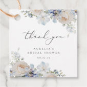 Dusty Blue Garden Floral Hartelijk dank Bedankjes Labels (Voorkant)