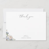 Dusty Blue Garden Floral Hartelijk dank Notitiekaartje (Voorkant)