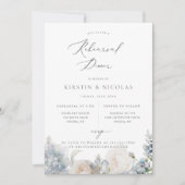 Dusty Blue Garden Floral Rehearsal Dinner Aankondiging (Voorkant)